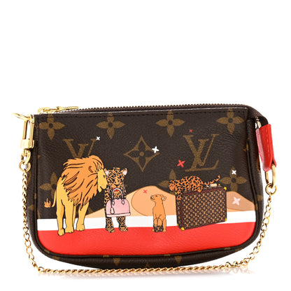 Louis Vuitton Monogram 2018 Christmas Animation Mini Cats Pochette Accessories 1 of 8