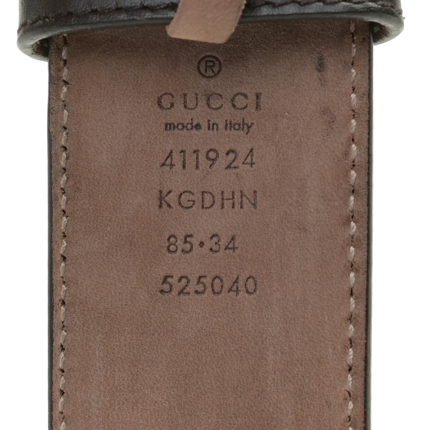 Gucci GG Supreme Monogram Selleria Calfskin Interlocking G 40mm Belt 85 34 Beige Ebony Cocoa 3 of 4