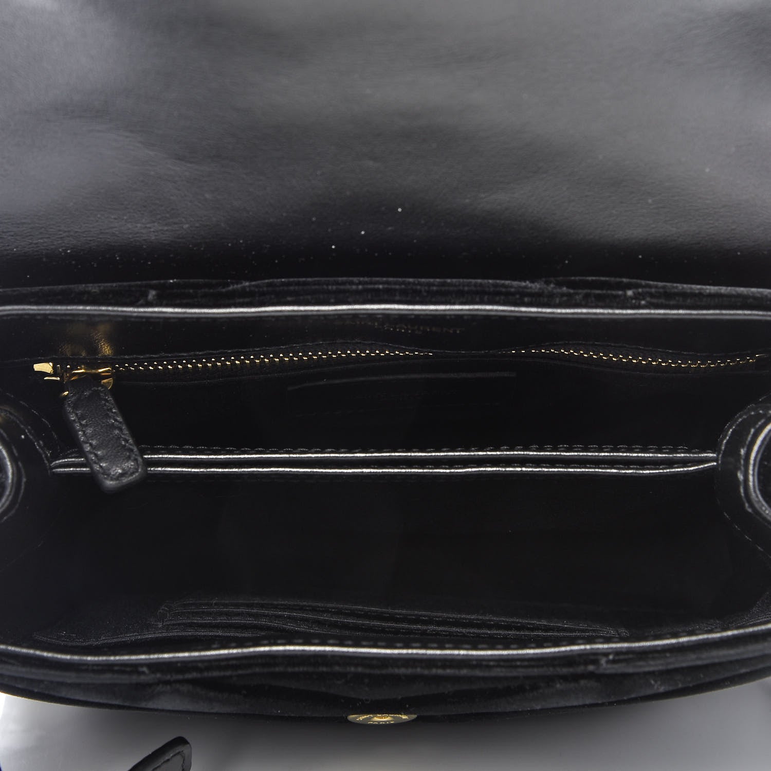 Saint Laurent Velvet Y Quilted Monogram Toy Loulou Chain Satchel French Black 4 of 9