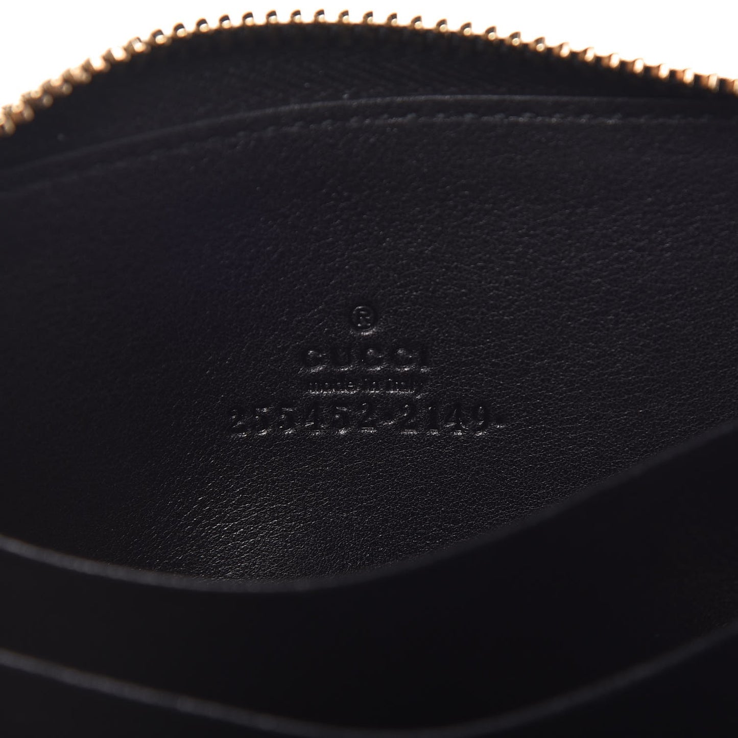 Guccissima Zip Around Card Case Black