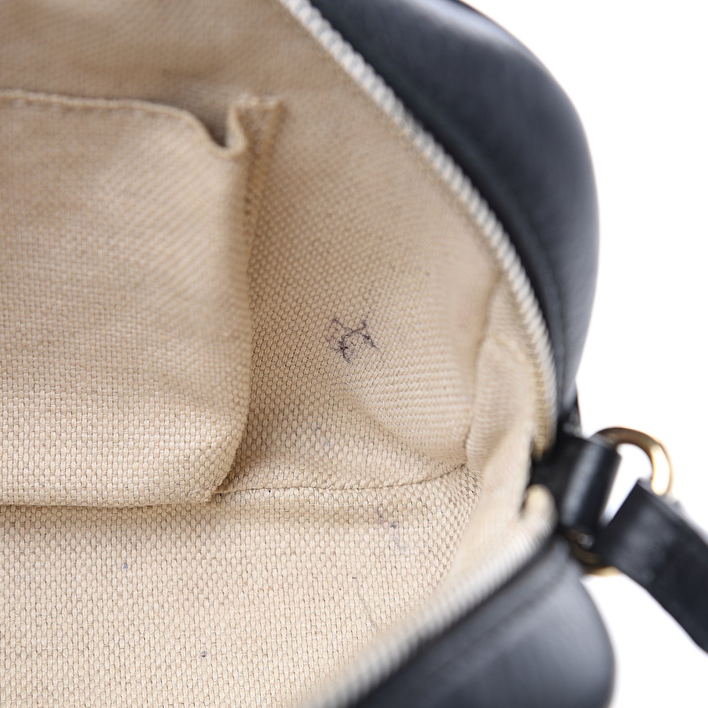 Pebbled Calfskin Small Soho Disco Bag Black
