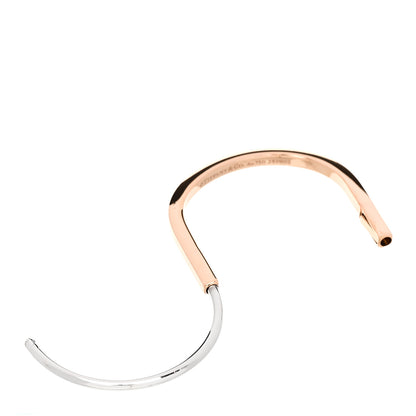 Tiffany 18K Rose White Gold Lock Narrow Bangle Bracelet 3 of 5