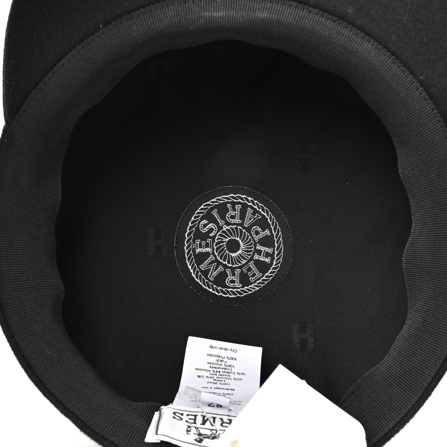 Hermes Wool Flannel Cabourg En Finesse Cap Black 7 of 9