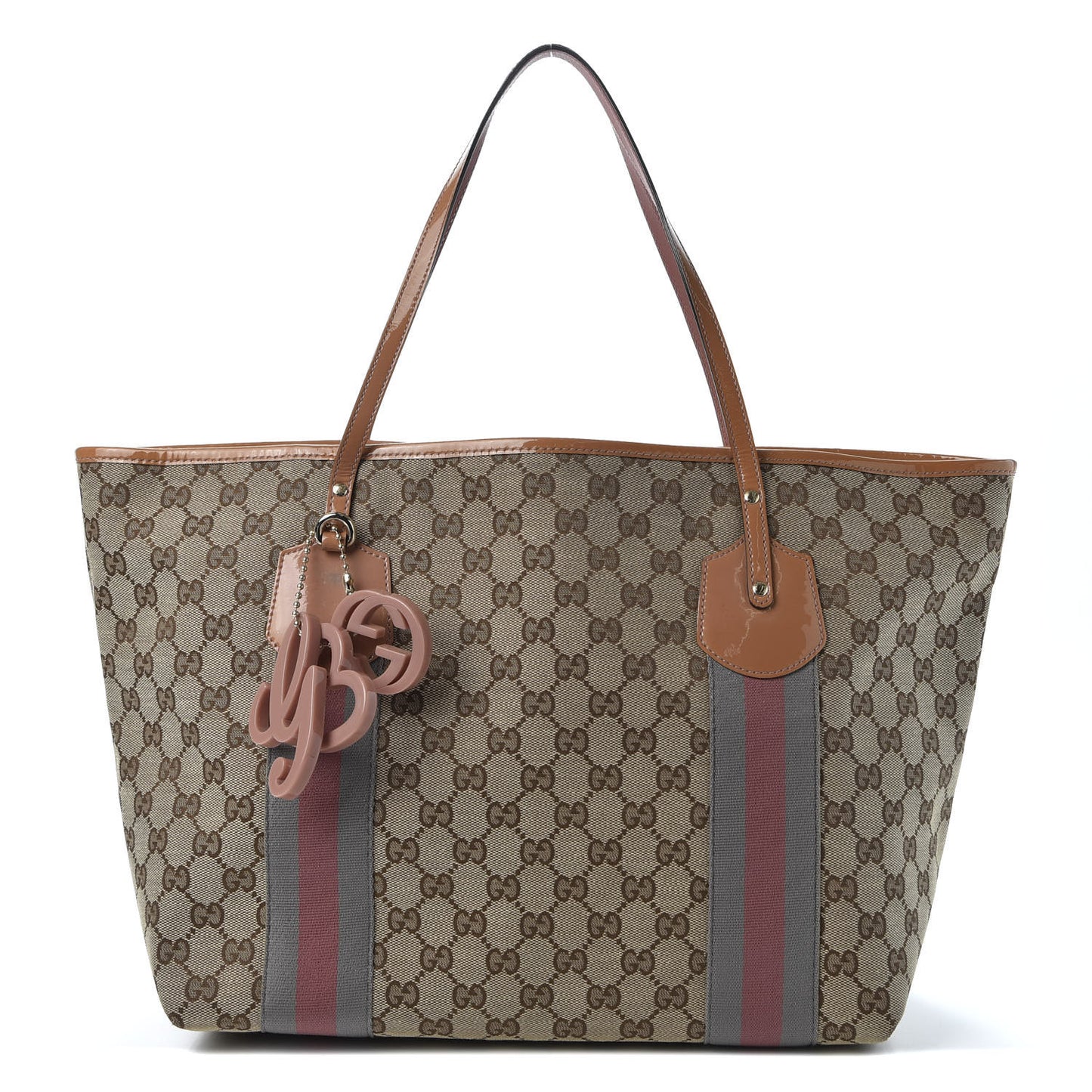 Monogram Patent Web Large Jolie Tote Pink