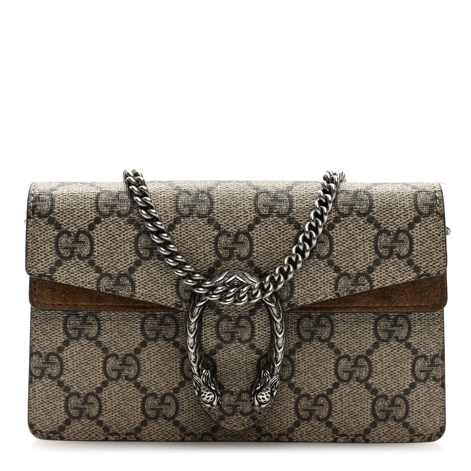 Gucci GG Supreme Monogram Super Mini Dionysus Shoulder Bag Taupe 1 of 9