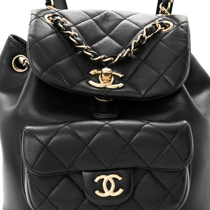 Chanel Lambskin Quilted Small Duma Drawstring Backpack Black 8 of 10