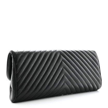 Chanel Lambskin Chevron Evening Clutch Black 3 of 13