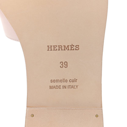 Hermes Box Calfskin Oran Sandals 39 Rose Pale 7 of 9