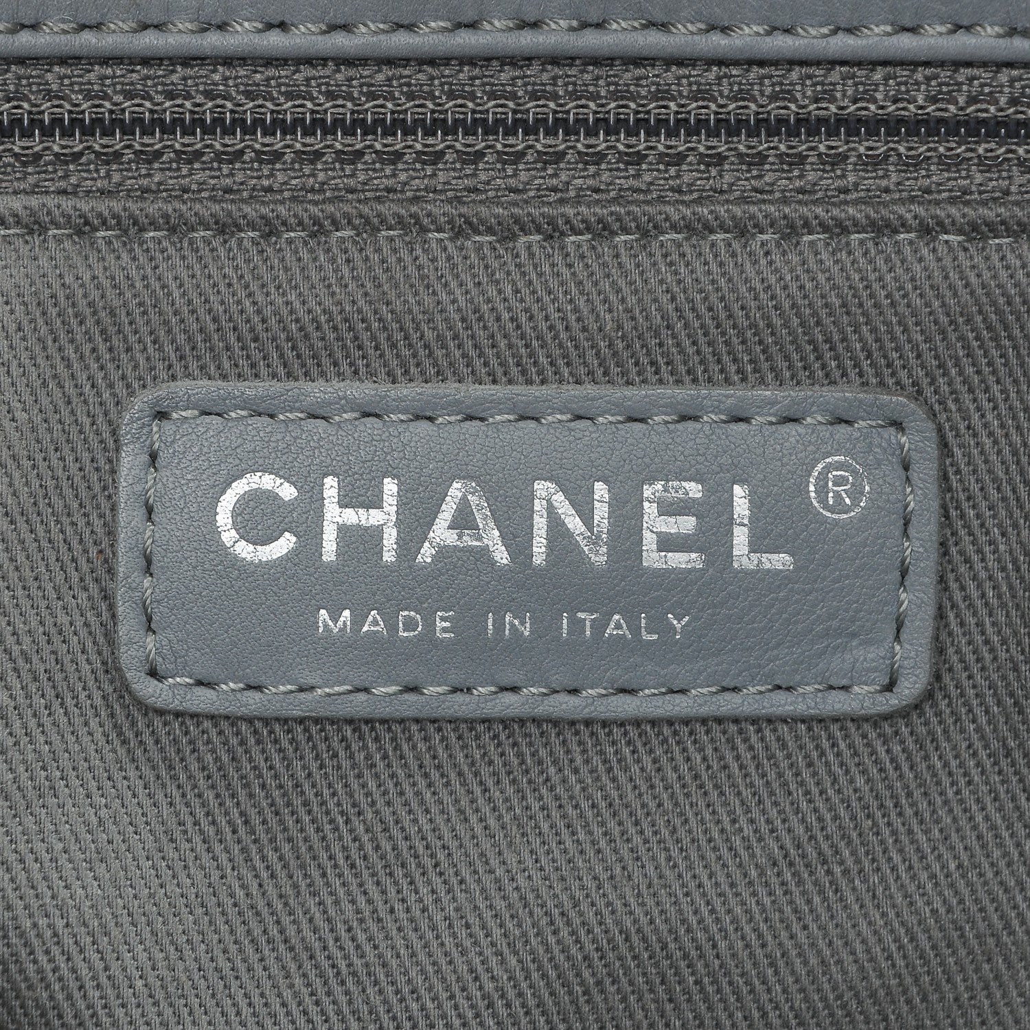 Chanel Calfskin Quilted Large Shopping In Chains Tote Light Grey 6 of 7