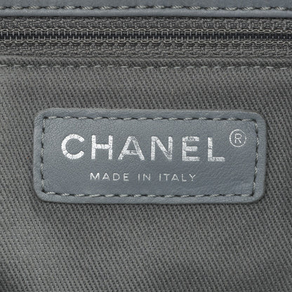Chanel Calfskin Quilted Large Shopping In Chains Tote Light Grey 6 of 7