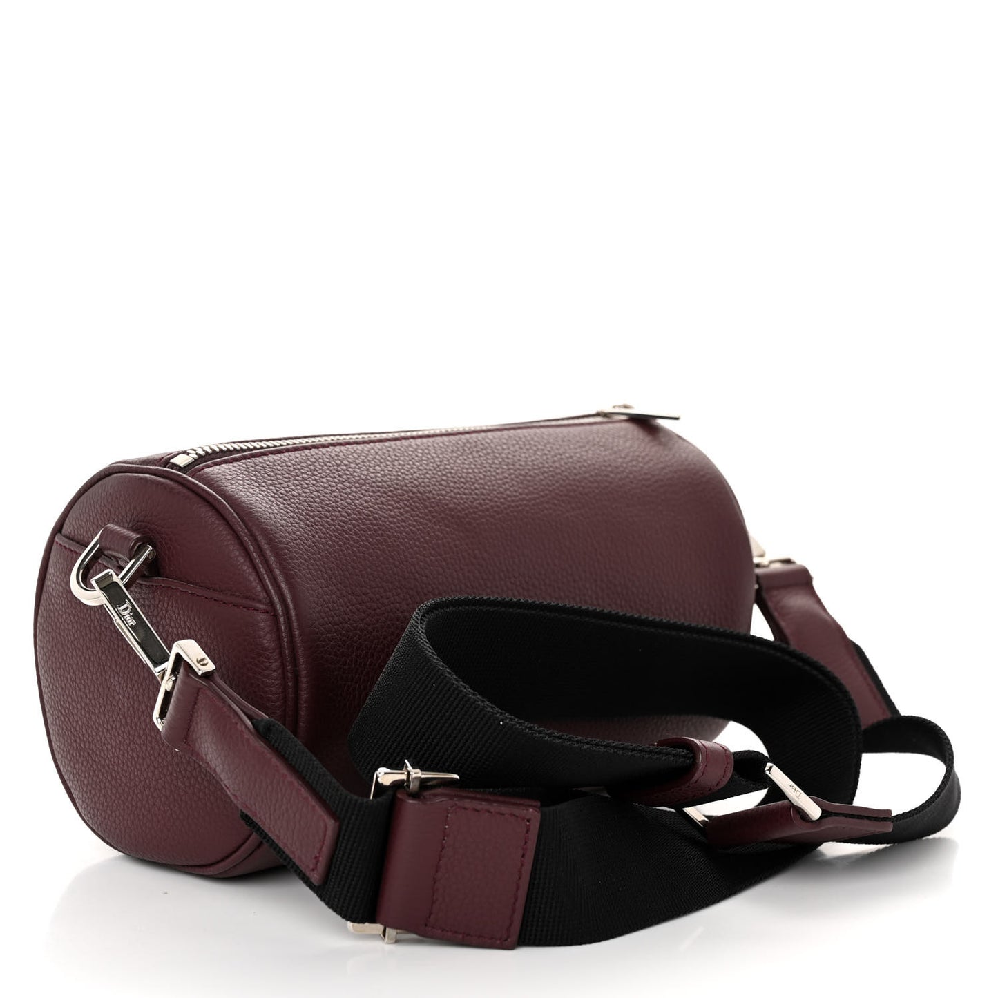 HOMME Grained Calfskin Mens Roller Pouch Burgundy