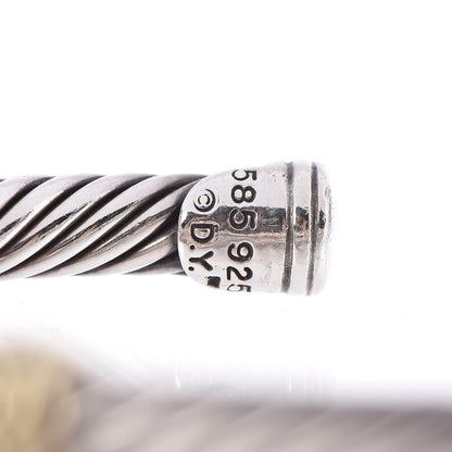 David Yurman Sterling Silver 14K Yellow Gold 5mm Cable Classics Single Station Bracelet 4 of 5