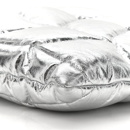Mulberry Metallic Crinkled Calfskin Pillow Quilted Softie Clutch Silver 9 of 9