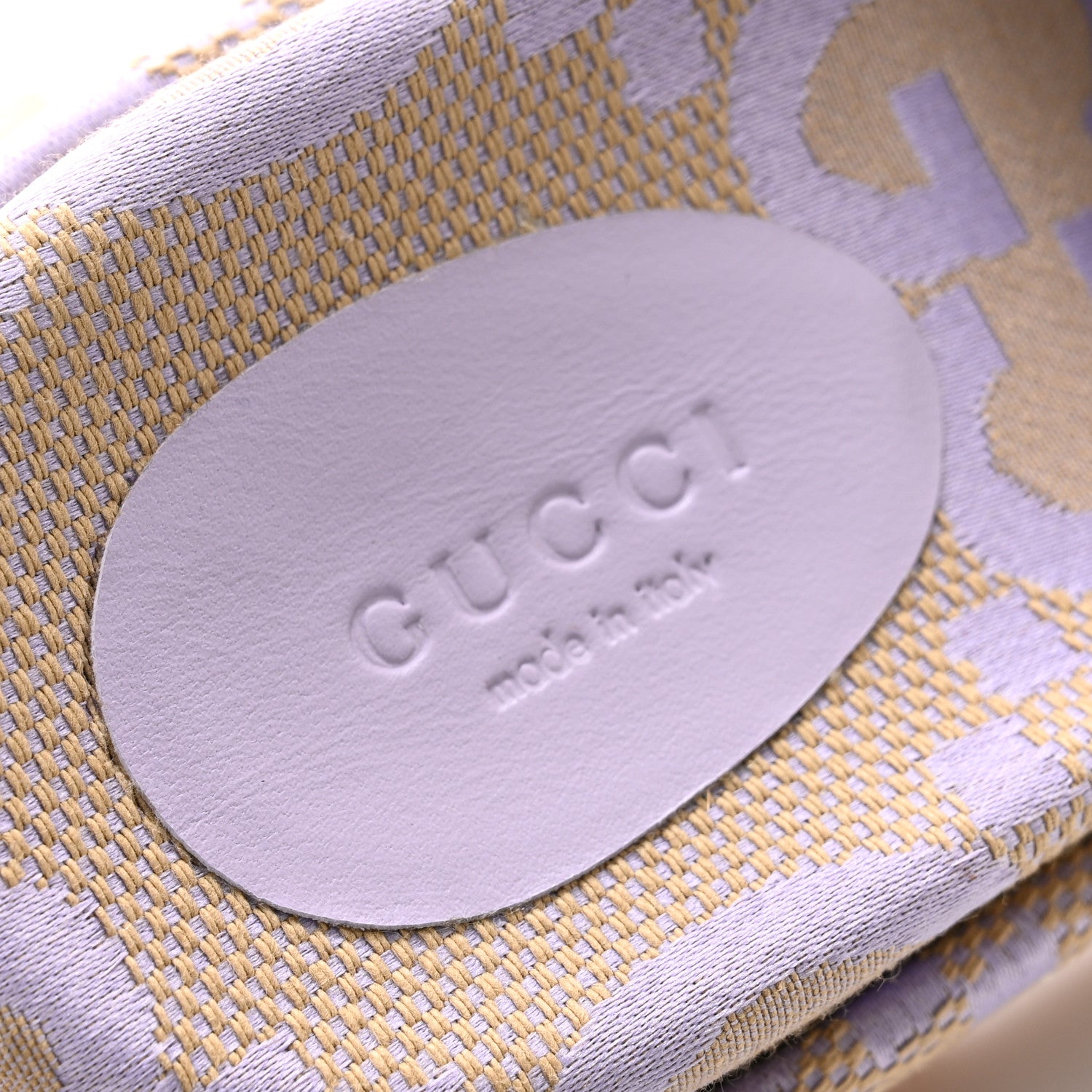 Gucci Monogram Jumbo GG Platform Slide Wedge Sandals 39.5 Beige Lapis 6 of 7