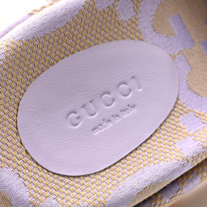 Gucci Monogram Jumbo GG Platform Slide Wedge Sandals 39.5 Beige Lapis 6 of 7