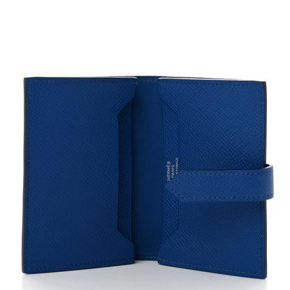 Hermes Epsom Bearn Card Holder Wallet Bleu Zellige 5 of 7