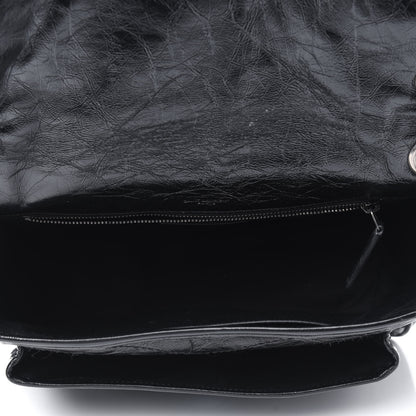 Saint Laurent Crinkled Calfskin Matelasse Monogram Medium Niki Chain Satchel Black 5 of 14