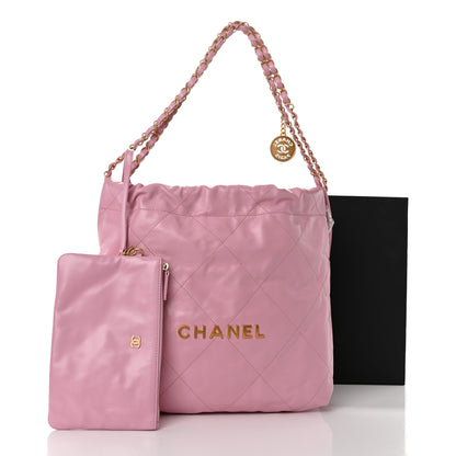 Chanel Shiny Calfskin Quilted Small Chanel 22 Dark Pink 13 of 13