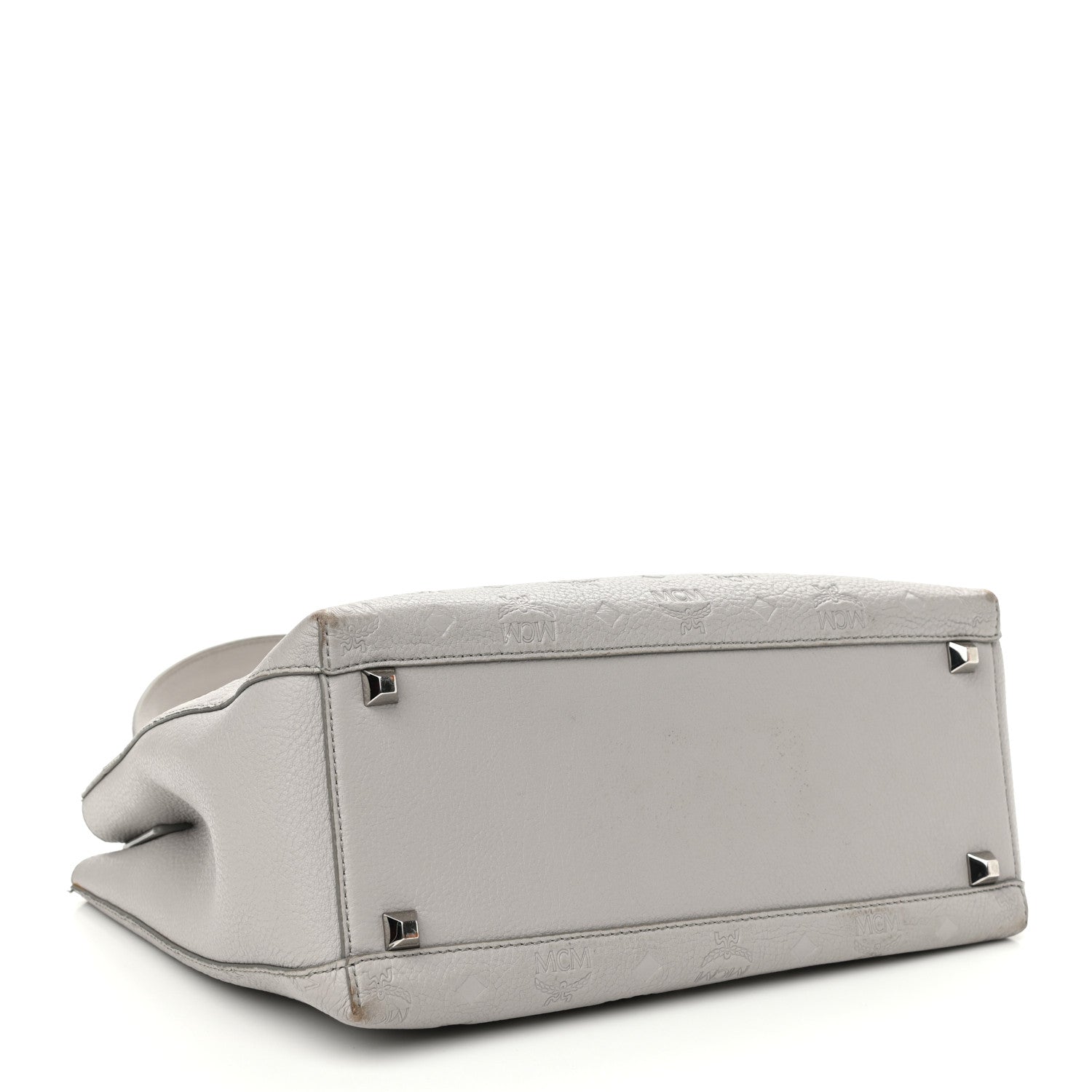 MCM Calfskin Ottomar Monogram Sarah Convertible Hobo Dove 4 of 14