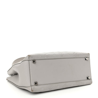 MCM Calfskin Ottomar Monogram Sarah Convertible Hobo Dove 4 of 14