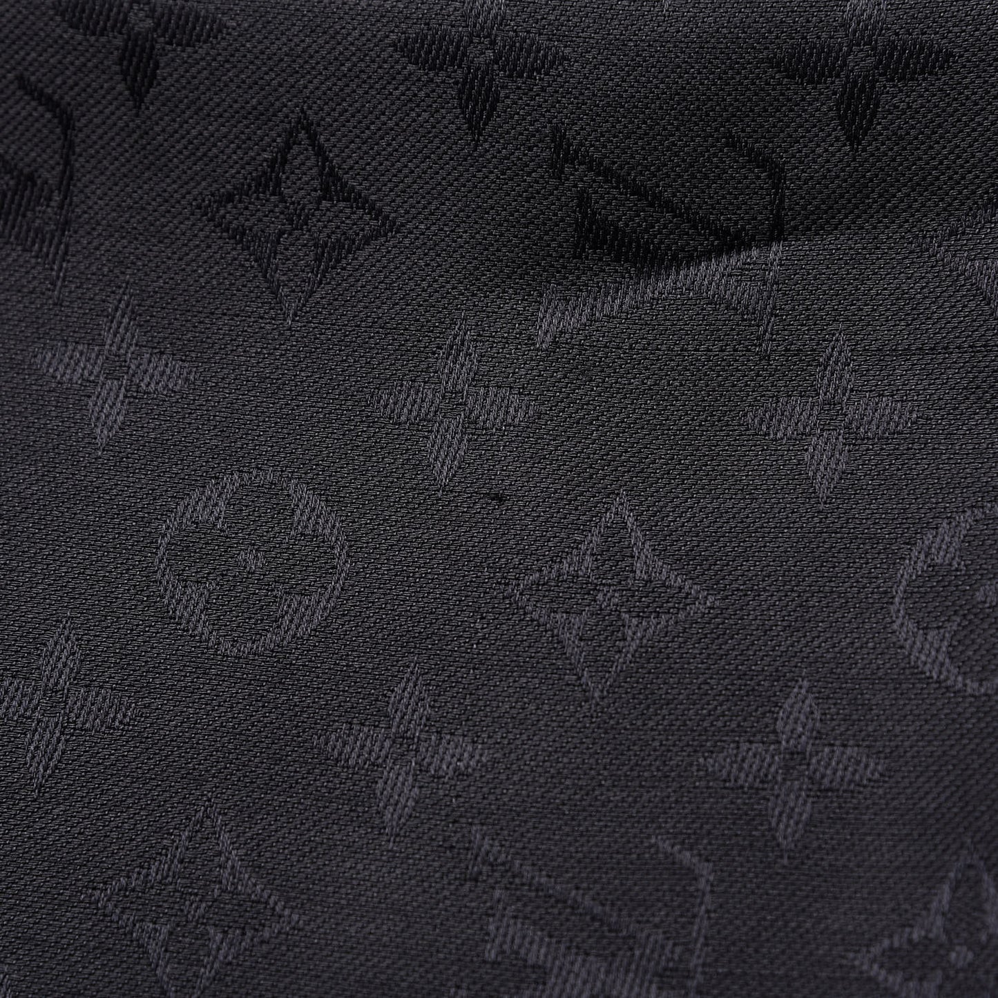 Silk Wool Monogram Shawl Charcoal Grey