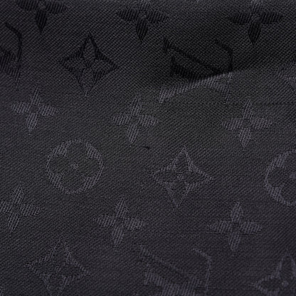 Louis Vuitton Silk Wool Monogram Shawl Charcoal Grey 5 of 7