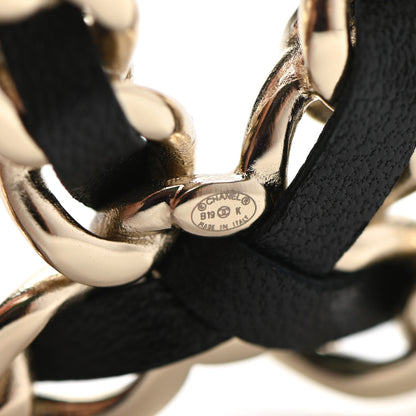 Chanel Lambskin Pearl CC Chain Brooch Black Gold 4 of 5