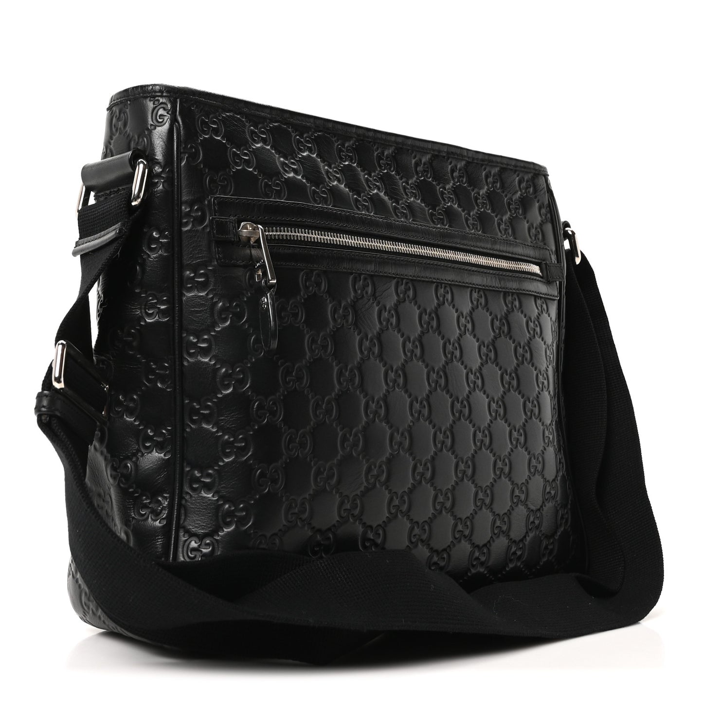 Guccissima Flat Messenger Bag Black