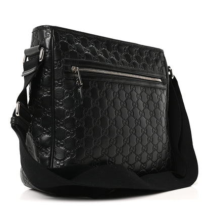 Gucci Guccissima Flat Messenger Bag Black 3 of 10