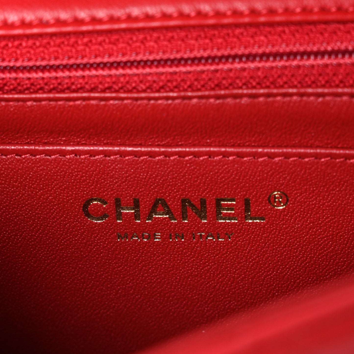 Lambskin Quilted Mini Rectangular Flap Red