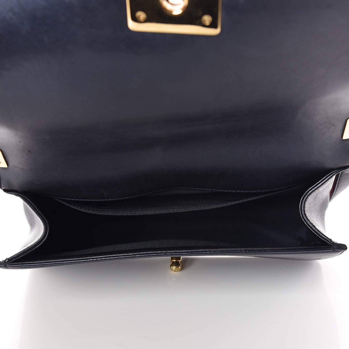 Lambskin Embossed Medium Boy Cube Flap Navy