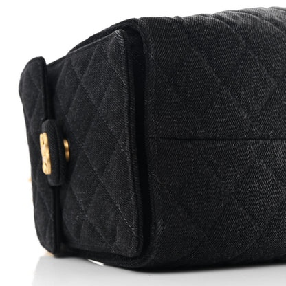 Chanel Washed Denim Quilted Small Chanel 25 Handbag Black 9 of 11
