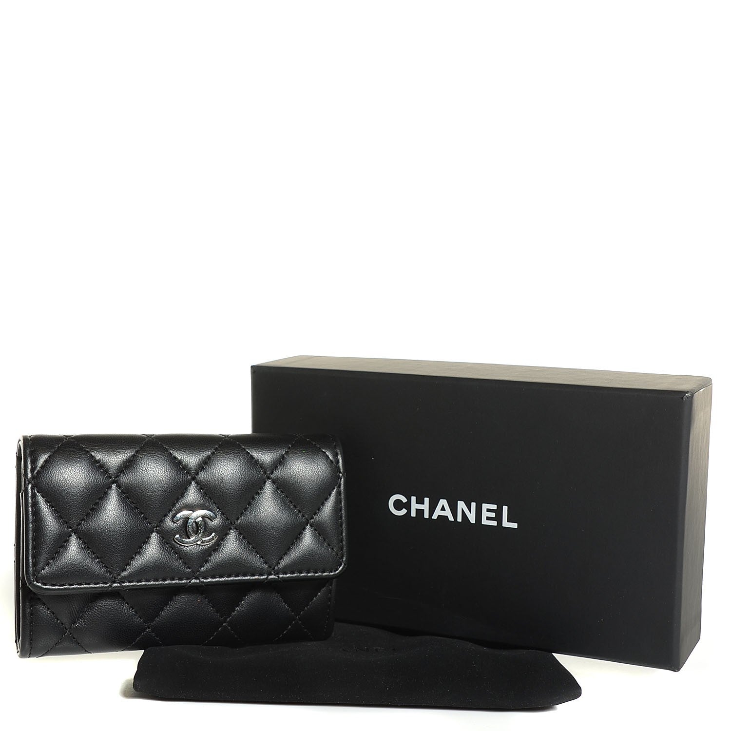 Chanel Lambskin Quilted Flap Card Holder Black 5 of 9