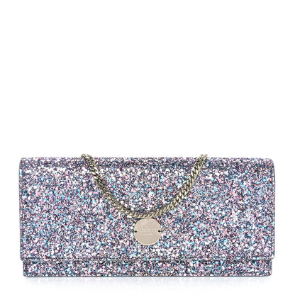 Jimmy Choo Glitter Clutch With Chain Bubblegum Mix 1 of 10