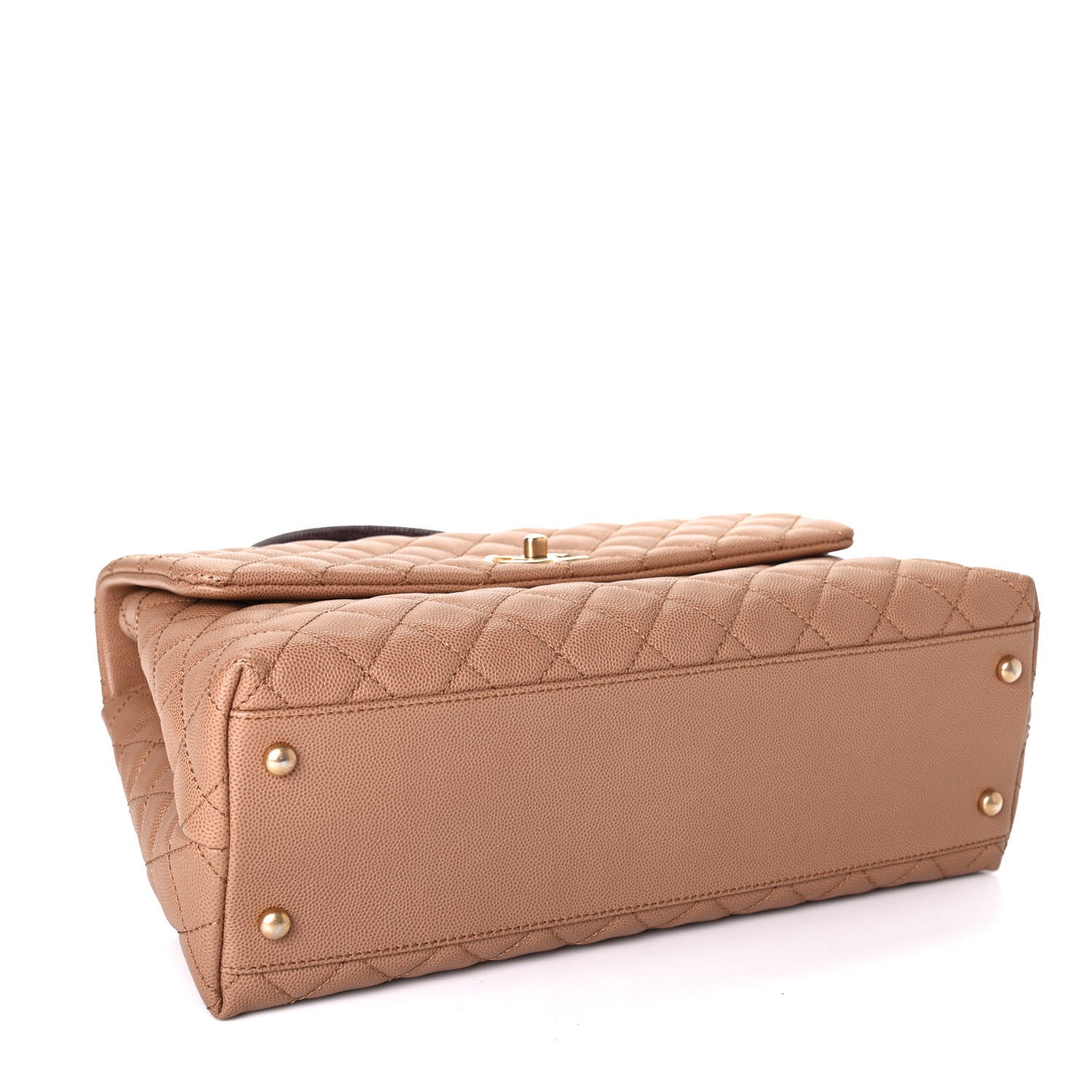 Chanel Caviar Lizard Quilted Medium Coco Handle Flap Beige 3 of 4