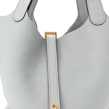 Hermes Taurillon Clemence Picotin Lock 22 MM Bleu Pale 8 of 11