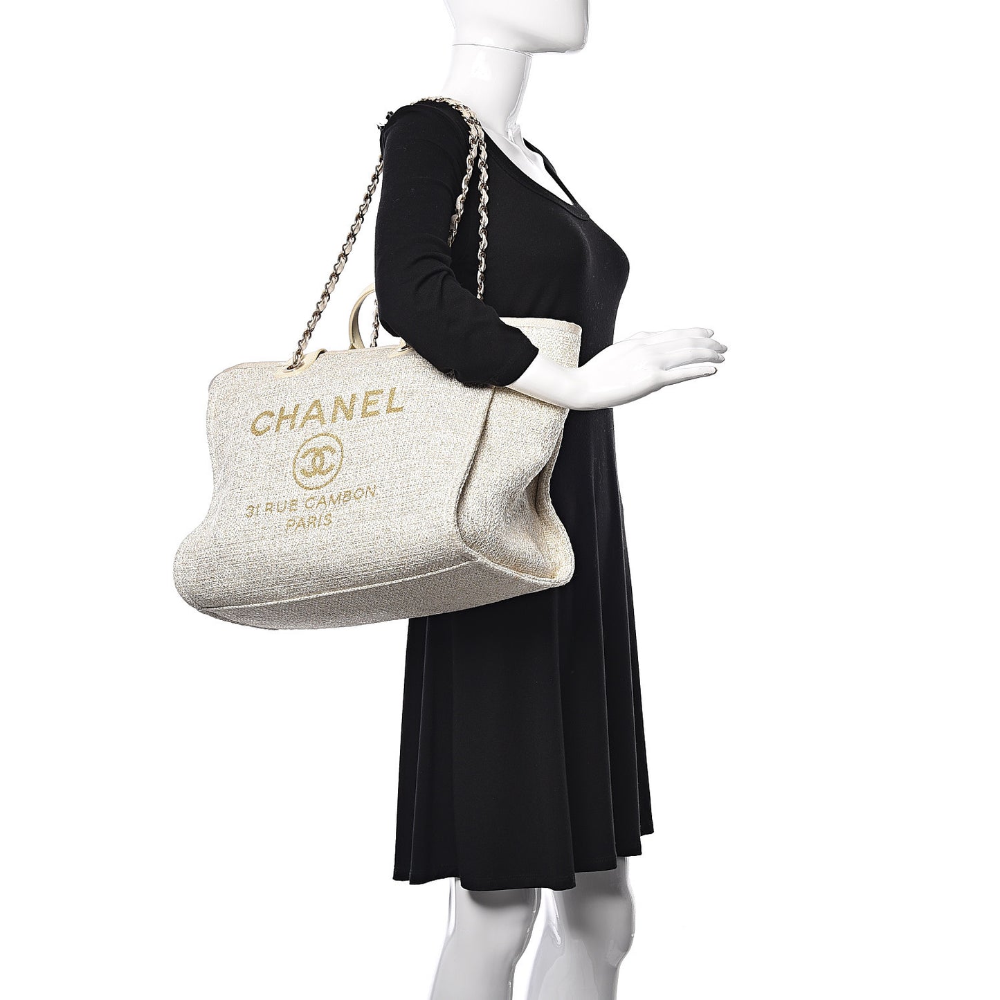 Canvas Medium Deauville Tote Light Beige