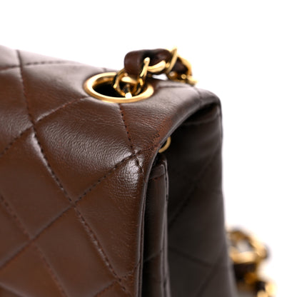 Chanel Lambskin Quilted Mini Square Flap Dark Brown 14 of 15