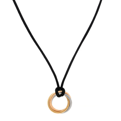 Cartier 18K Pink Yellow White Gold Trinity Cord Necklace 1 of 6