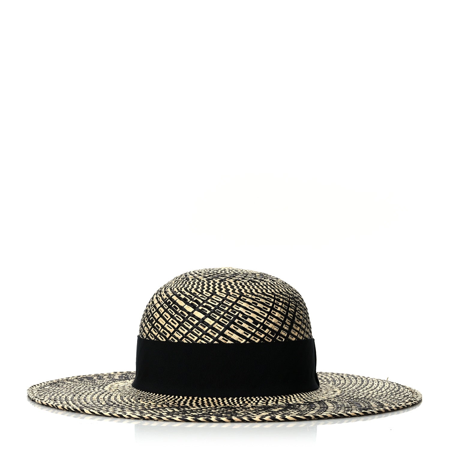 Hermes Straw Anouk Panama Hat 58 Natural Black 1 of 7