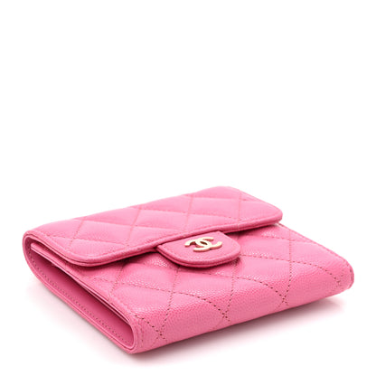 Chanel Caviar Quilted Compact Flap Wallet Pink 4 of 8