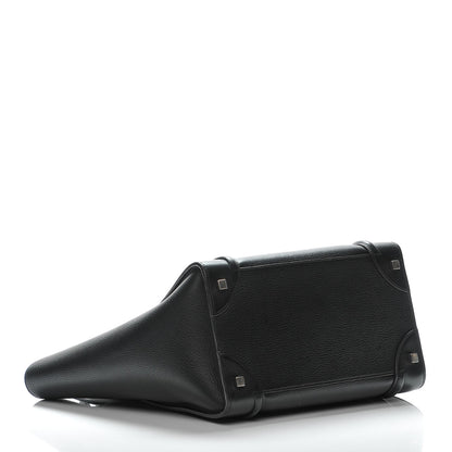 Celine Drummed Calfskin Mini Luggage Black 4 of 8