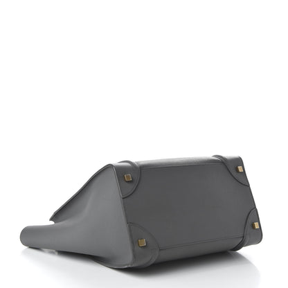 Celine Drummed Calfskin Mini Luggage Kohl 4 of 9
