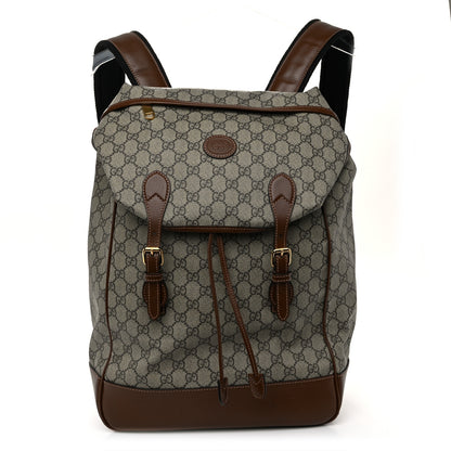 Gucci GG Supreme Monogram Azalea Calfskin Medium Retro Interlocking G Buckle Backpack Beige Ebony Brown Sugar 1 of 15