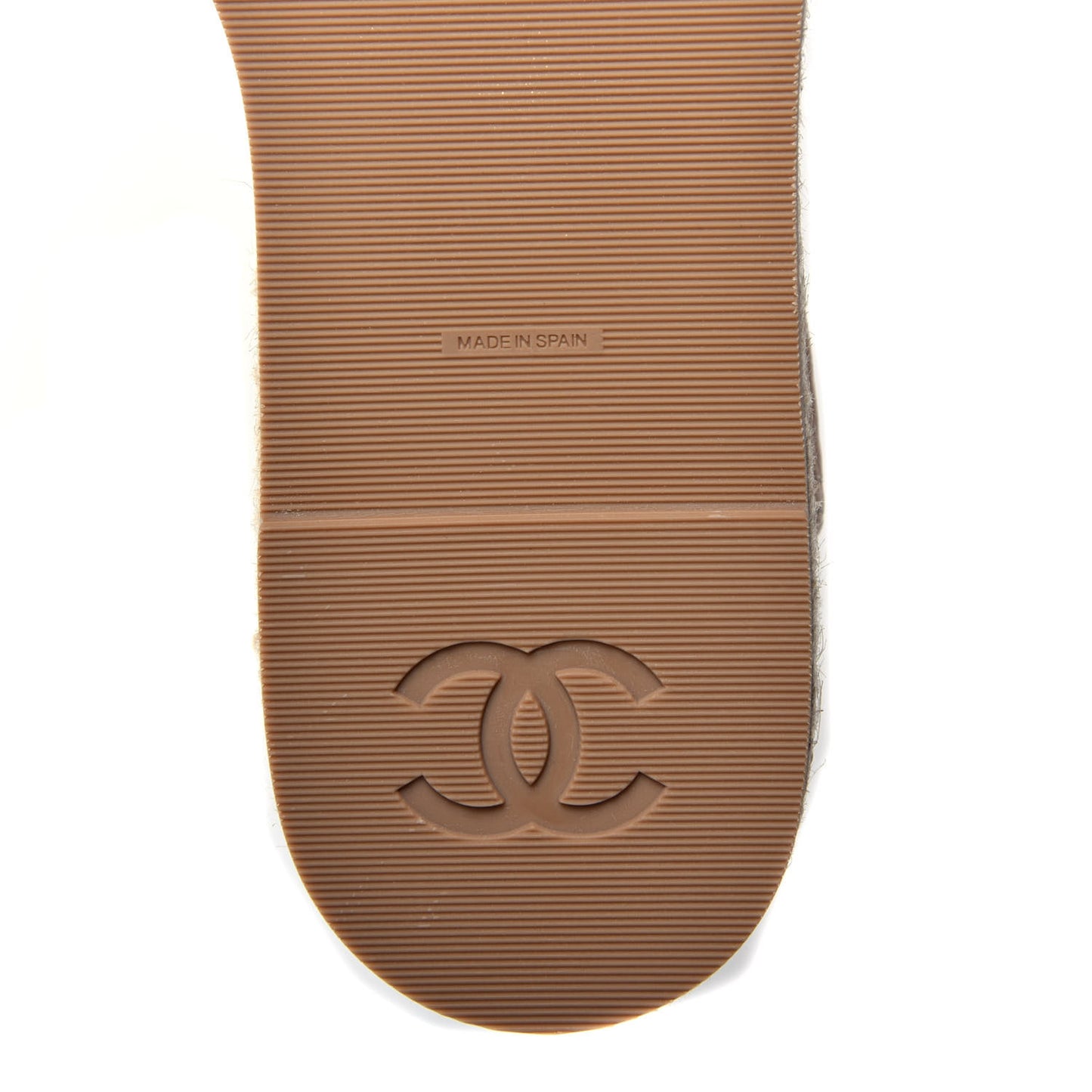 Lambskin Cap Toe CC Espadrille Sandals 40 Beige Black