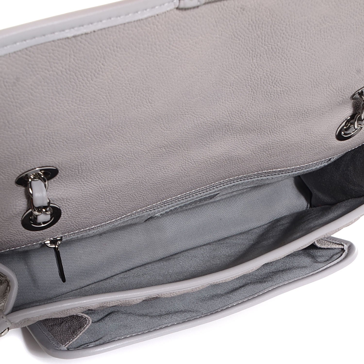 Chanel Caviar Quilted Medium French Riviera Flap Light Grey 6 of 8