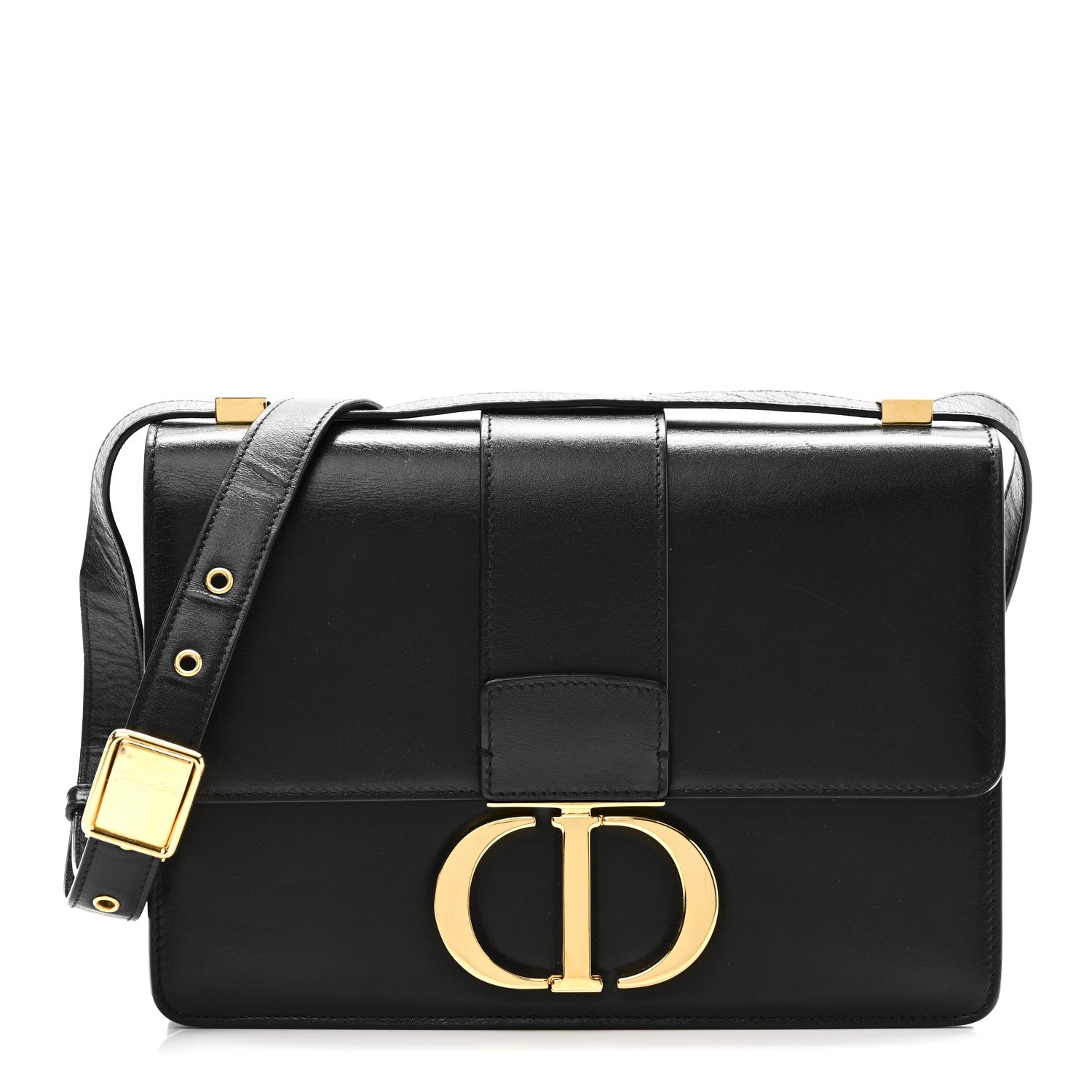 Christian Dior Smooth Calfskin 30 Montaigne Flap Bag Black 1 of 9