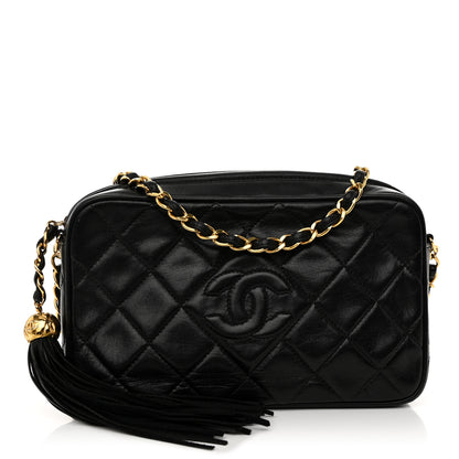 Chanel Lambskin Quilted Tassel Camera Case Black 1 of 12