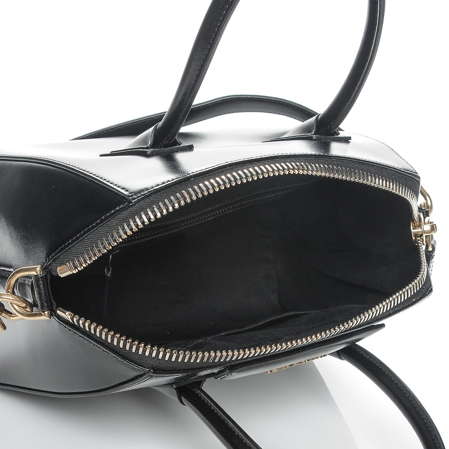 Shiny Lord Calfskin Small Antigona Black