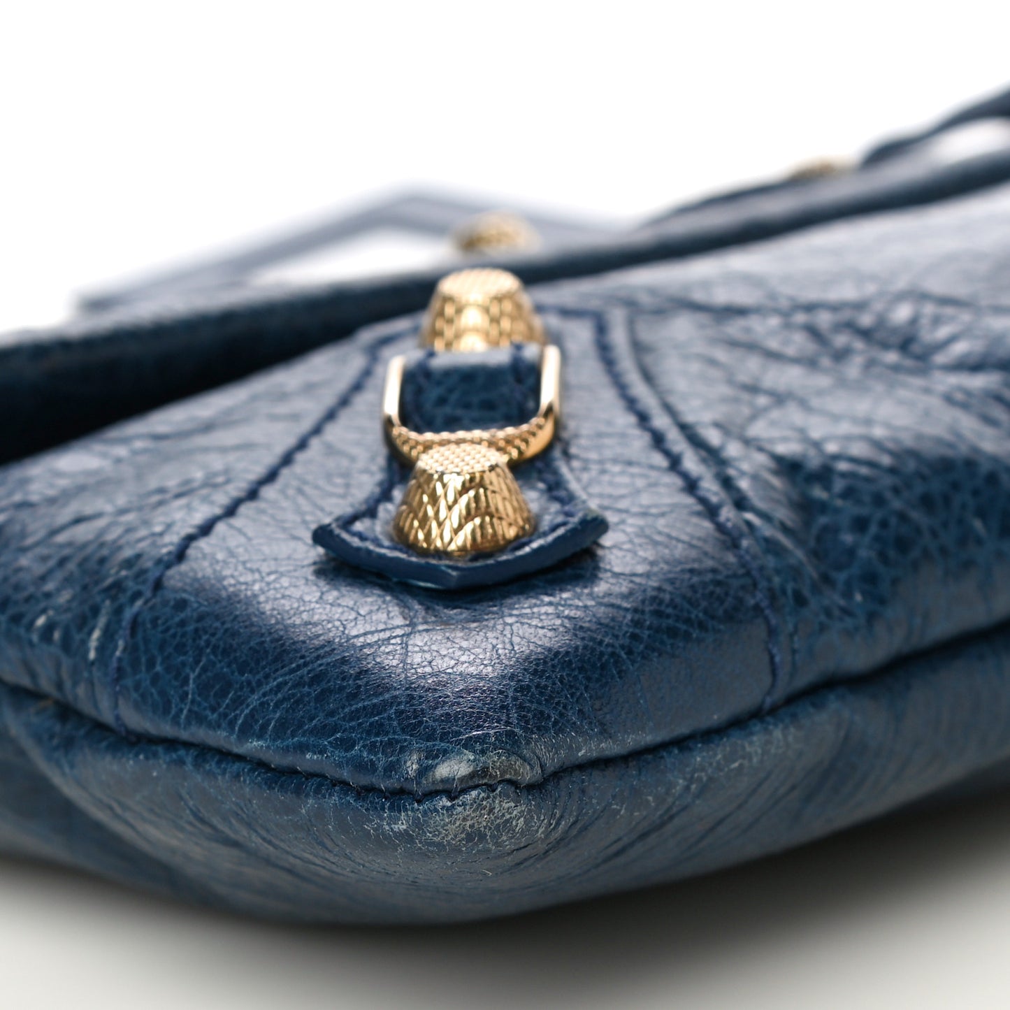 Agneau Giant 12 Gold Hardware Envelope Clutch Bleu Mineral